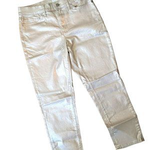 Lands' End Silver Luster Ankle Jeans Pants Slim Woman's Size 7/8 Petite DH467